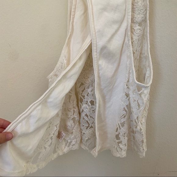 Free People White Lace Tank With Open Back - Picture 6 of 11